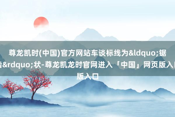 尊龙凯时(中国)官方网站车谈标线为&ldquo;锯齿&rdquo;状-尊龙凯龙时官网进入「中国」网页版入口