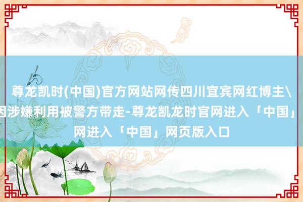 尊龙凯时(中国)官方网站网传四川宜宾网红博主