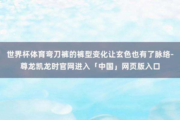 世界杯体育弯刀裤的裤型变化让玄色也有了脉络-尊龙凯龙时官网进入「中国」网页版入口