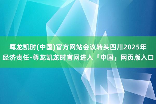 尊龙凯时(中国)官方网站会议转头四川2025年经济责任-尊龙凯龙时官网进入「中国」网页版入口